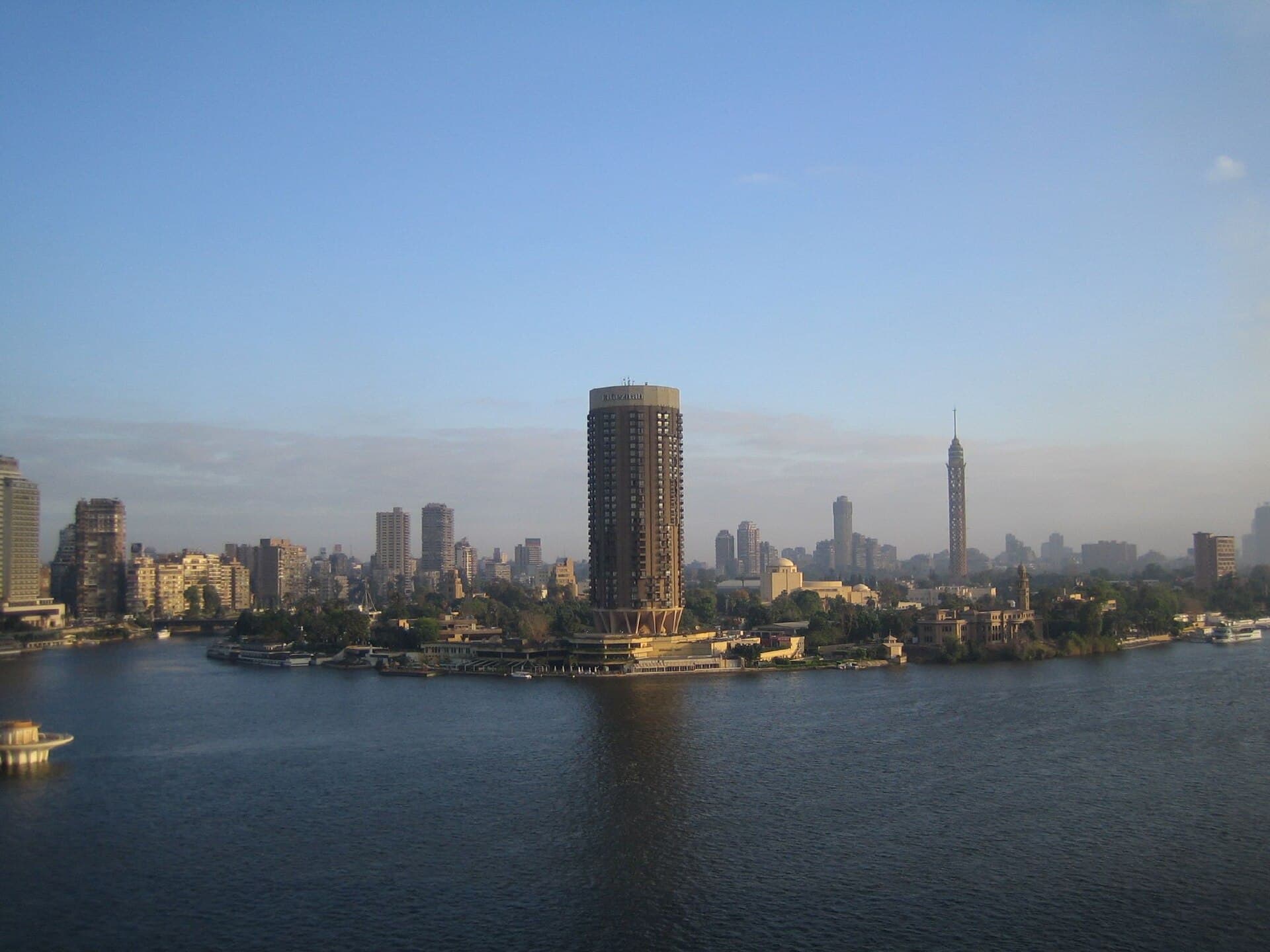 Residential towers along the Nile in Cairo