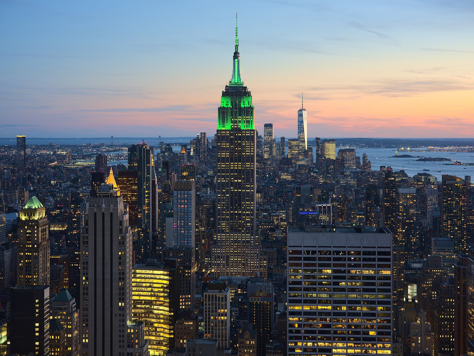 The Midtown Manhattan skyline at dusk, New York