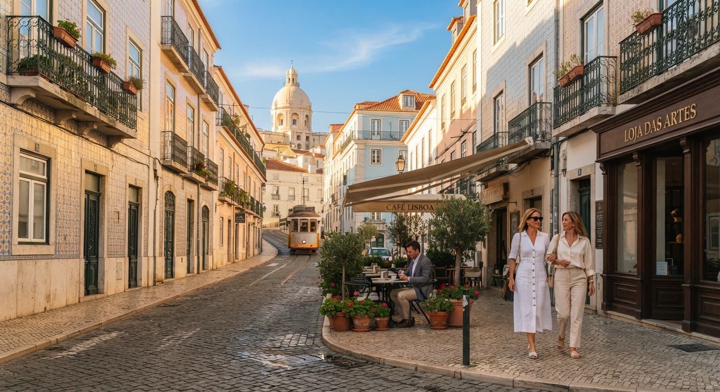 Street scene in central Lisbon, Portugal