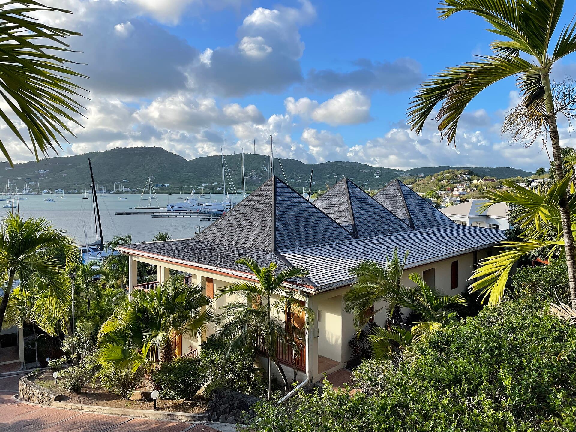 Villa overlooking the yacht anchorage at English Harbour, Antigua