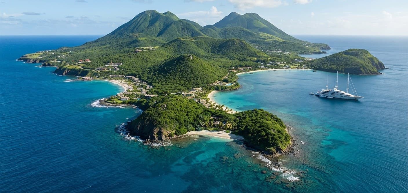 Aerial view of St. Kitts and Nevis