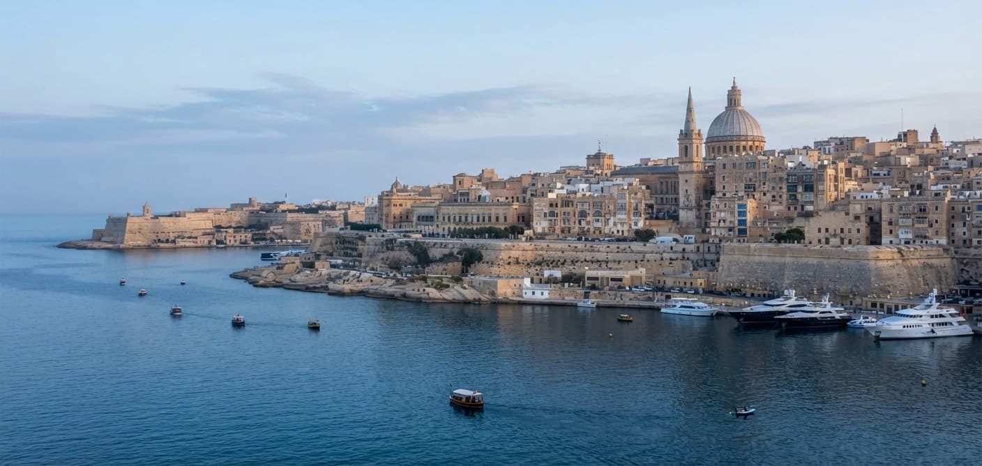 Historic waterfront architecture of Valletta, Malta